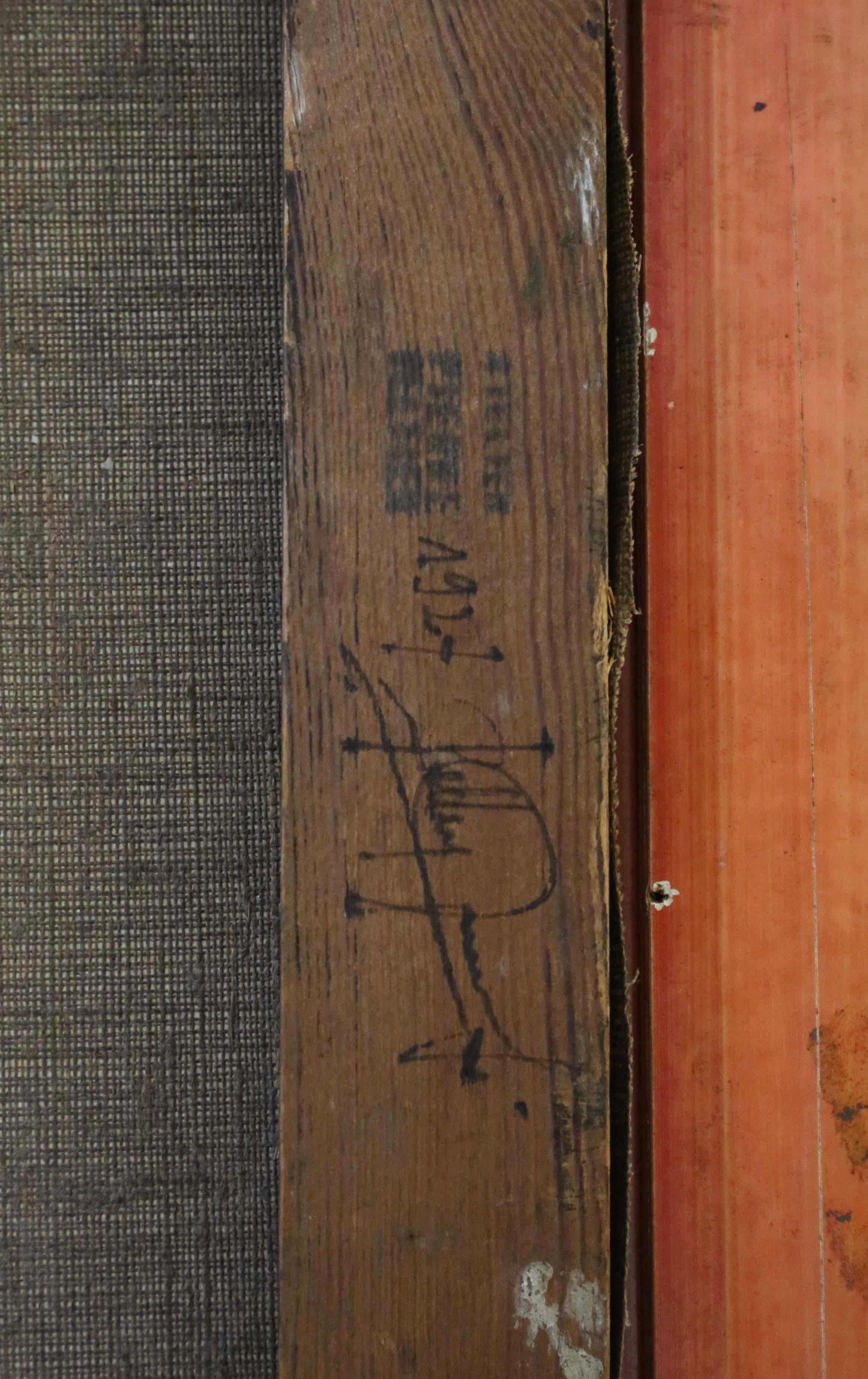 Gran Óleo sobre Lienzo Obra de Arte de Pierre Peltier Vintage Ciudad Antigua en venta 7
