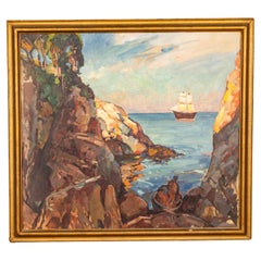 Large Oil On Canvas Painting By William Lester Stevens
