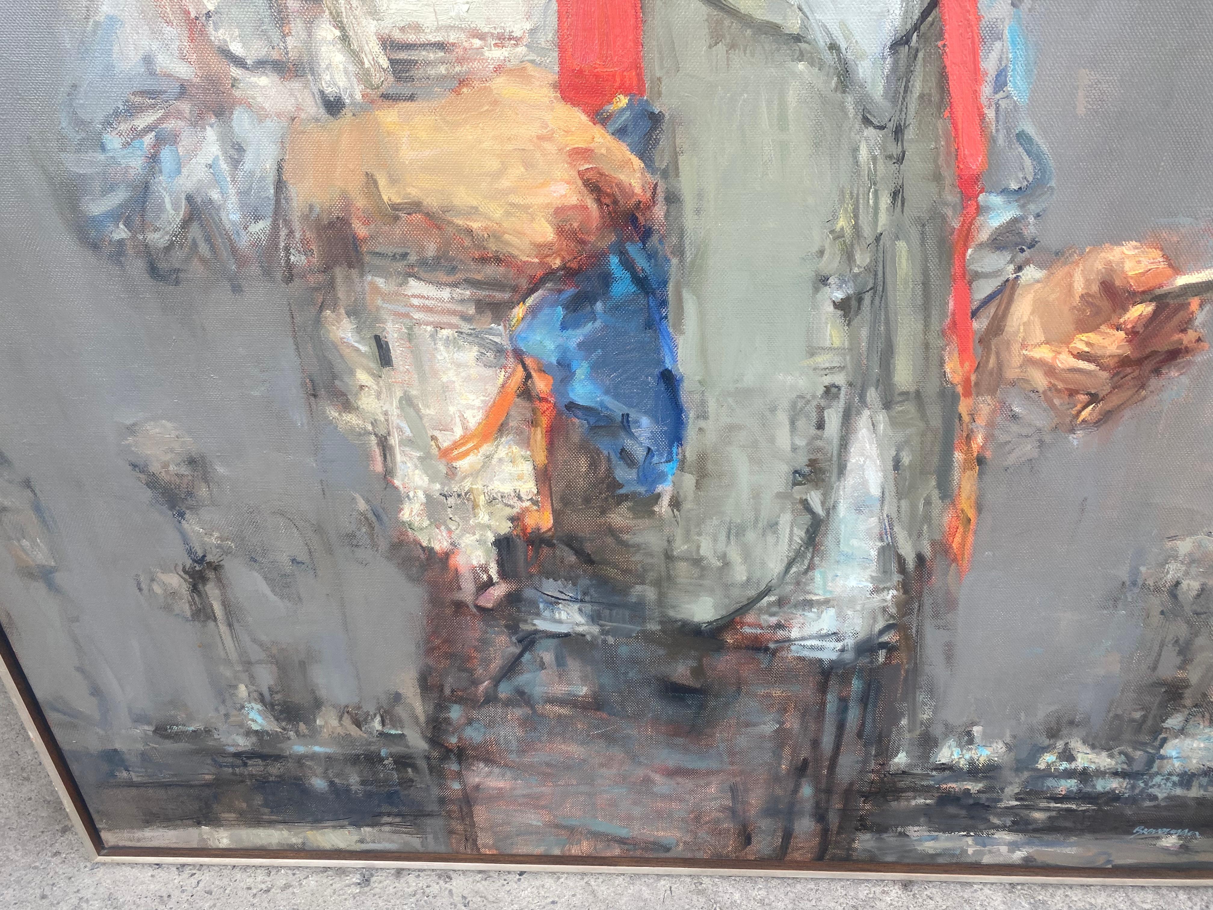 Large Oil on Canvas Painting 