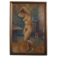 Grande dipinto a olio su tela, artista danese sconosciuto, fine '800