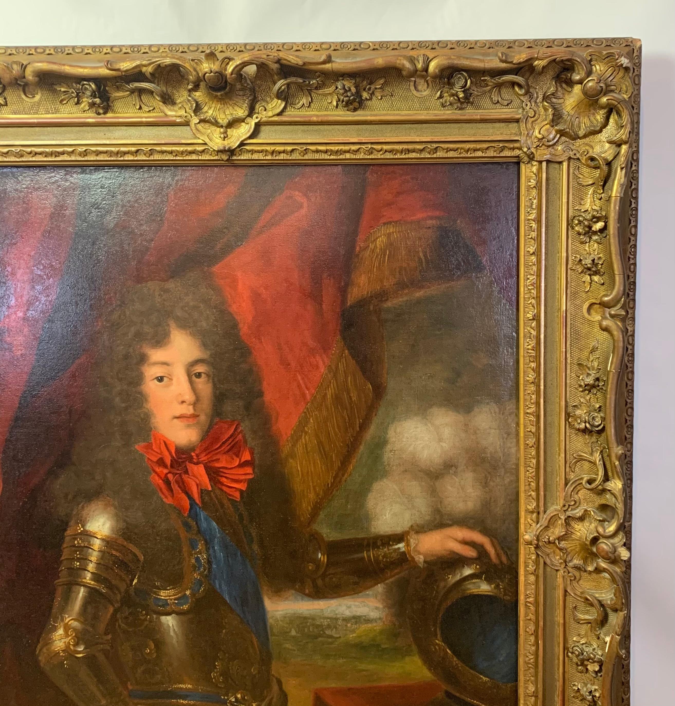Painted Large Oil on Canvas Portrait of Louis, Prince of Condé