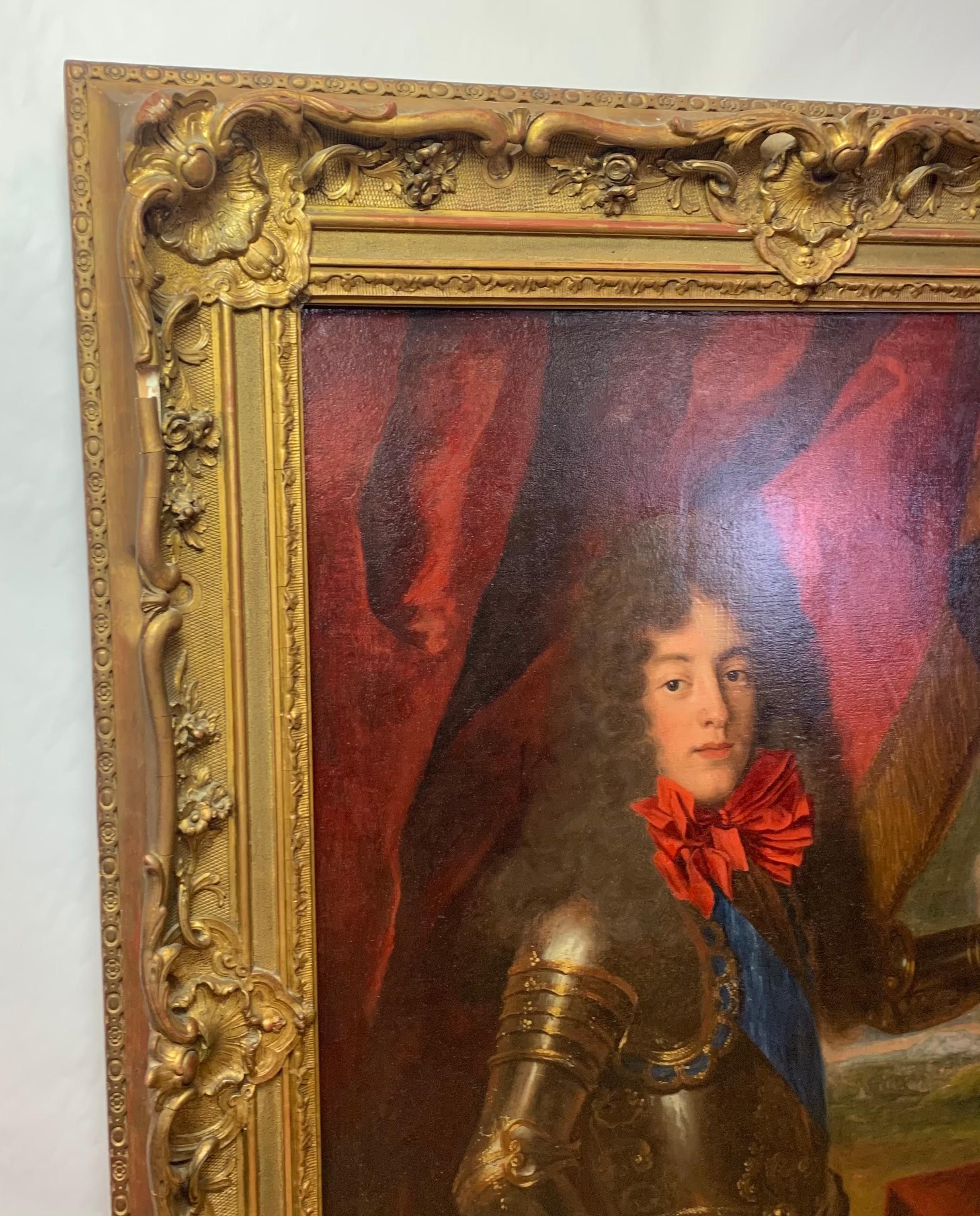 Large Oil on Canvas Portrait of Louis, Prince of Condé 1