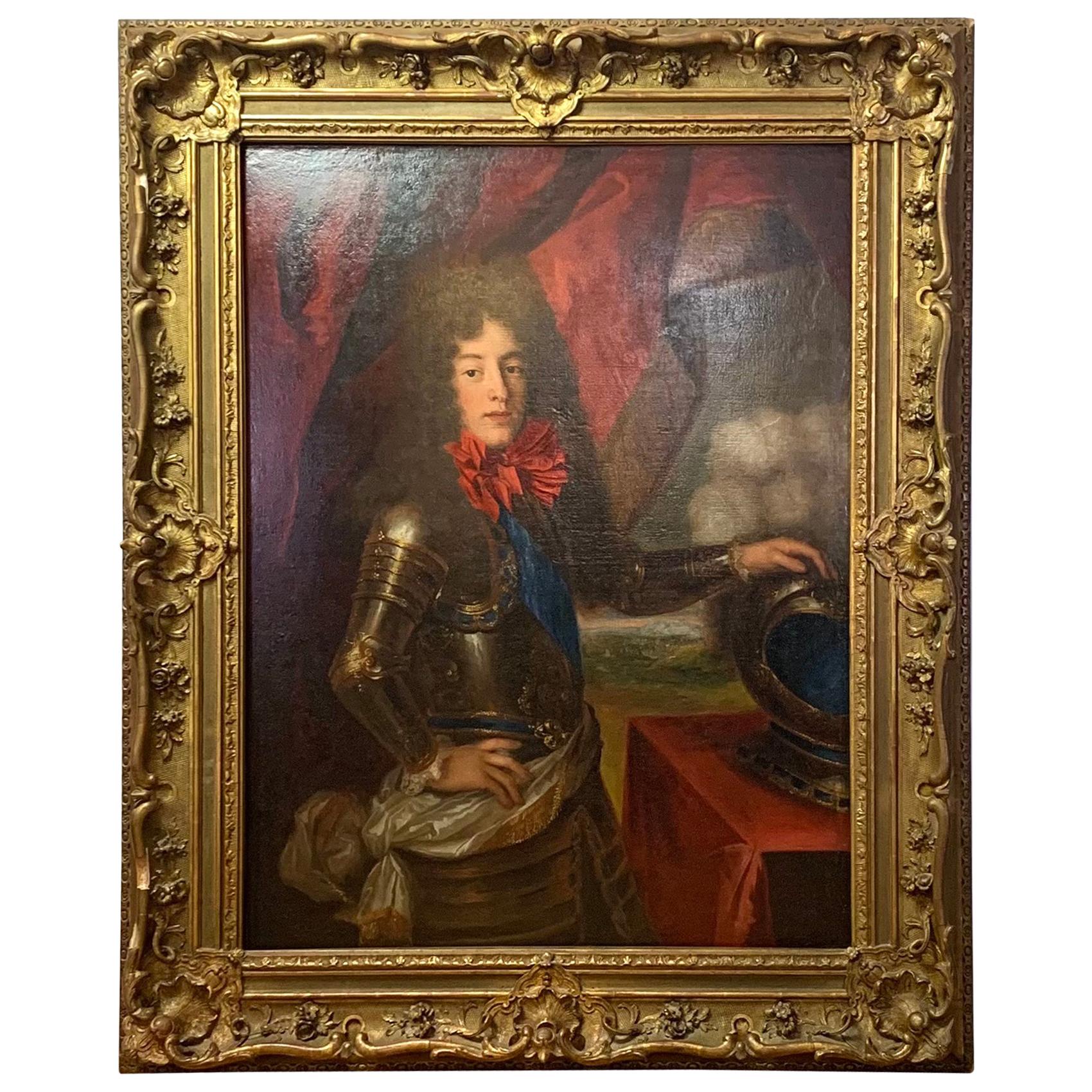 Large Oil on Canvas Portrait of Louis, Prince of Condé