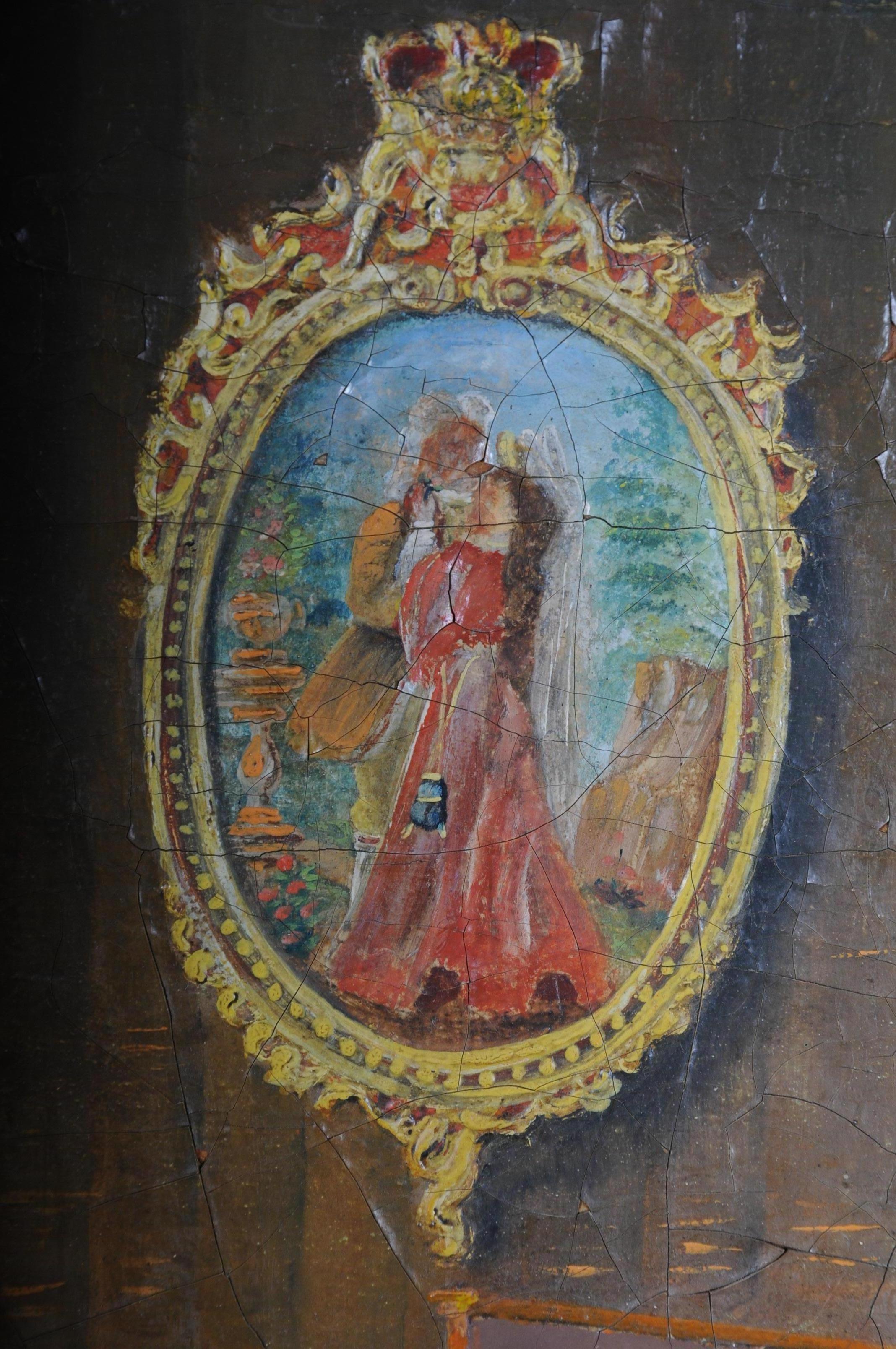Grande peinture rococo à l'huile sur toile:: vers 1900 en vente 5