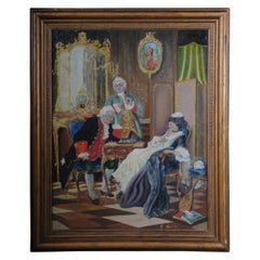 Large Oil on Canvas Rococo Painting, circa 1900