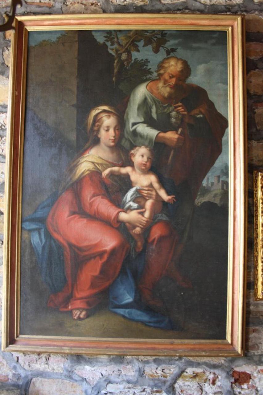 18th century stunning extra large oil on Canvas housed in it's original frame by Giovanni Domenico Brugieri (1678–1744). 
Condition is perfect and has not been restored. Please see images for further inspection. 

The dimensions are 170cm x 115 cm