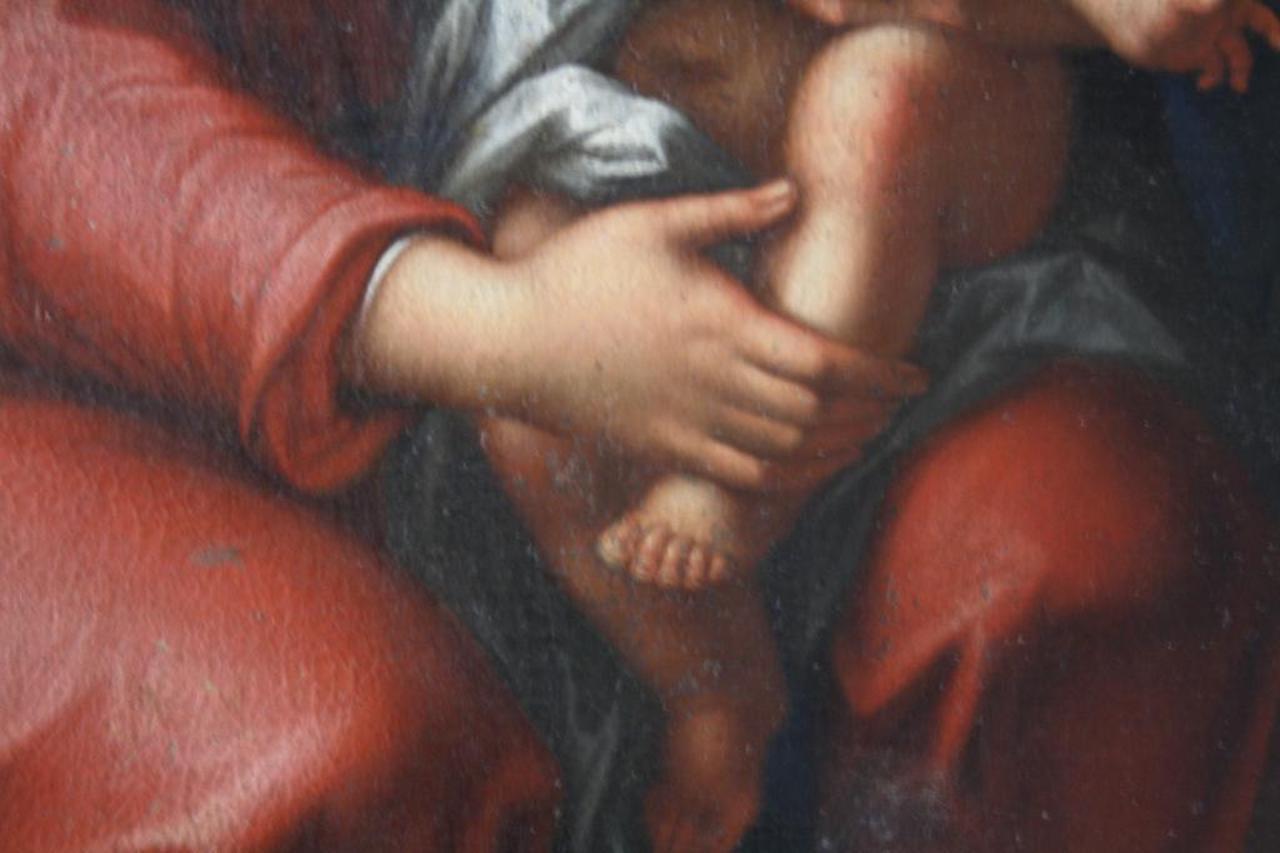 Großes Öl auf Leinwand, Sacra Familia, Giovanni Domenico Brugieri (1678-1744) (18. Jahrhundert und früher) im Angebot