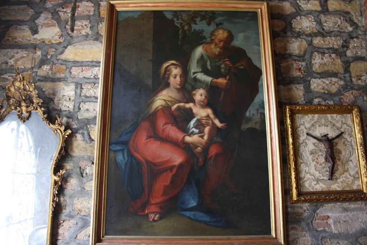 Grande huile sur toile, Sacra Familia, Giovanni Domenico Brugieri (1678-1744) en vente 1