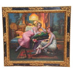 Large Oil On Canvas Signed Max Carlier (1872-1938) - Joyeuse Confidence