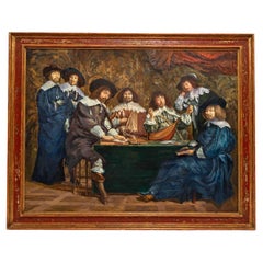 Large Oil on Canvas, the Academy, Realization XIXth Century