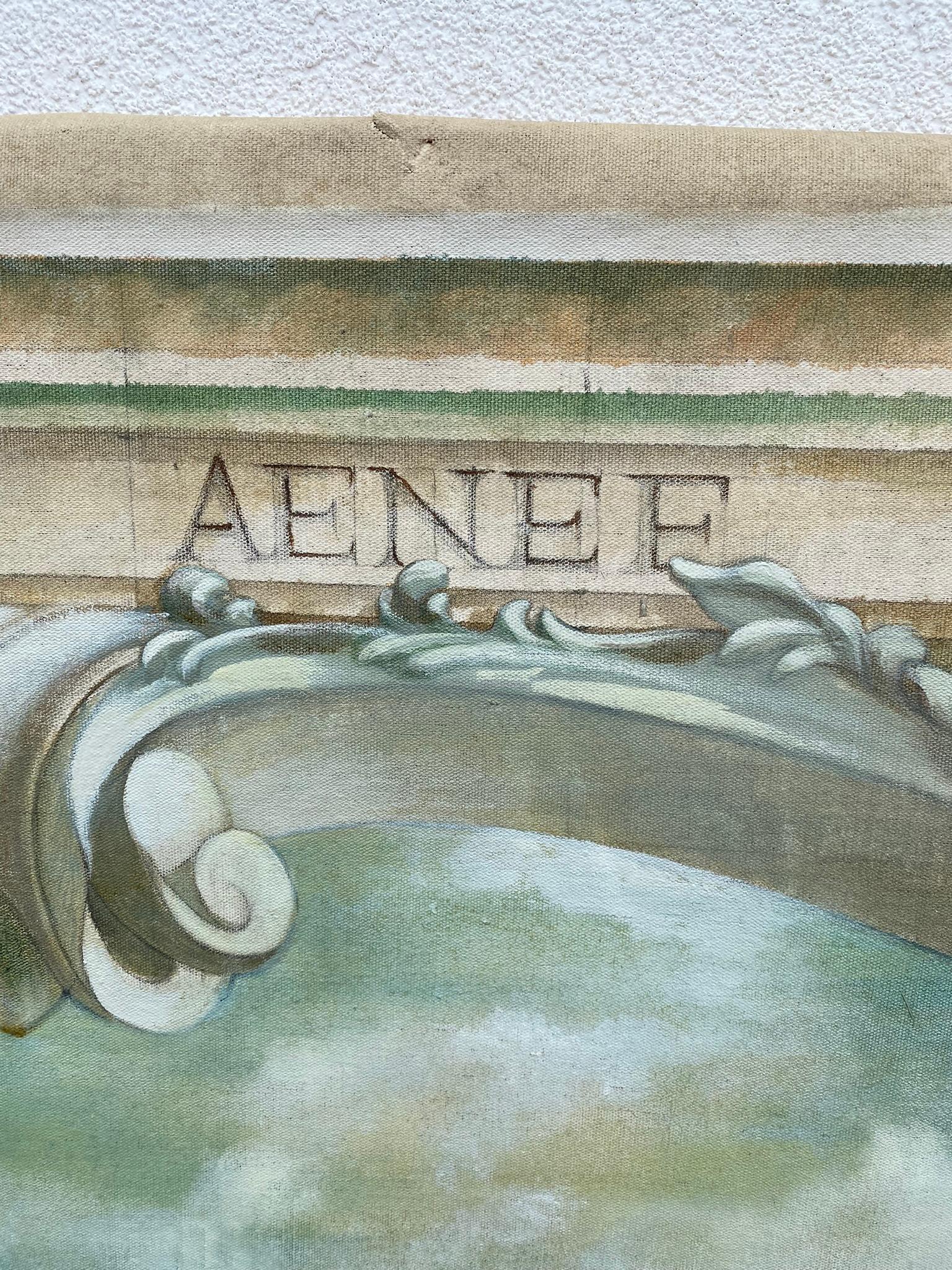 Großes Ölgemälde auf Leinwand, „Theater-Dekor“, um 1930 (Farbe) im Angebot