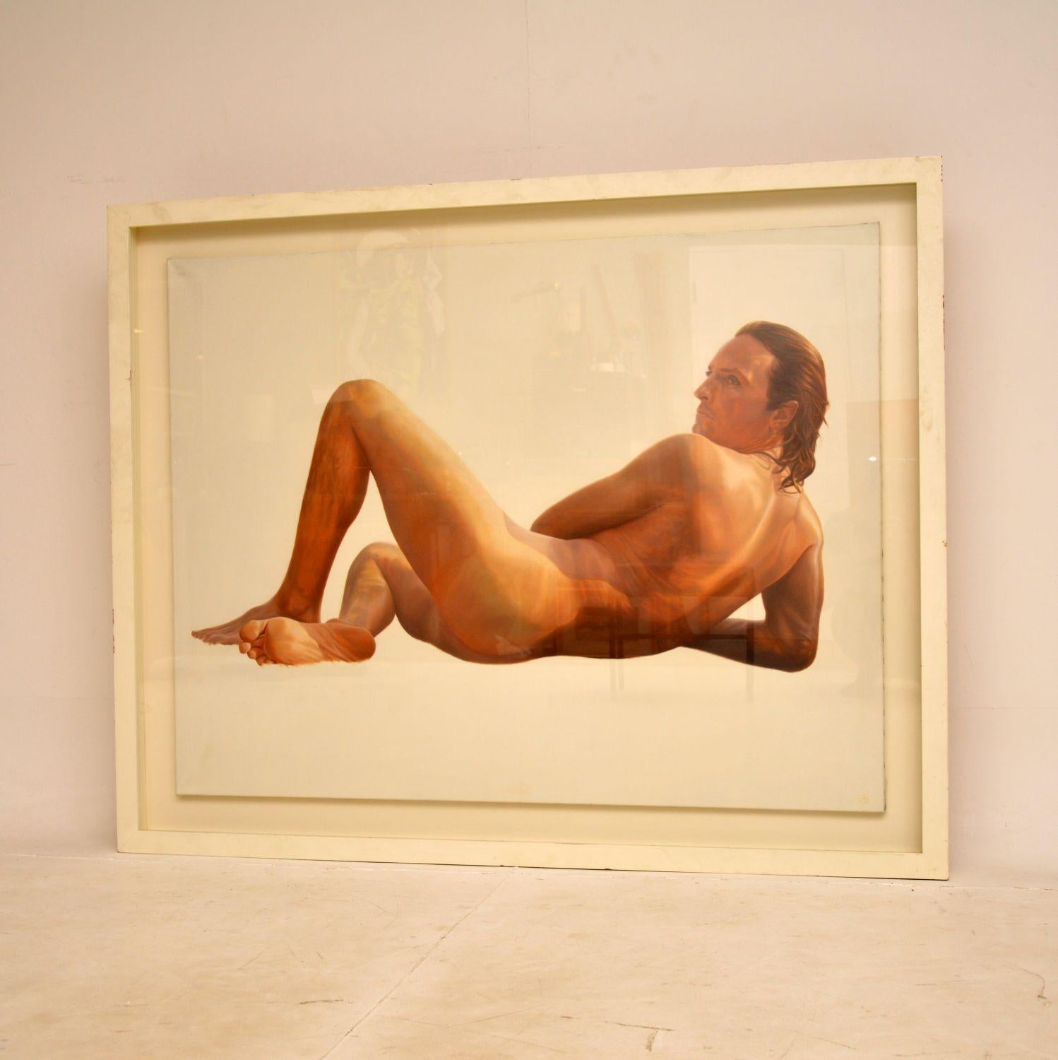 Modern Large Oil on Canvass Nude Painting by Alan Brassington For Sale