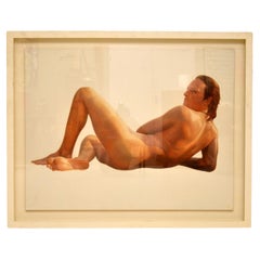 Vintage Large Oil on Canvass Nude Painting by Alan Brassington