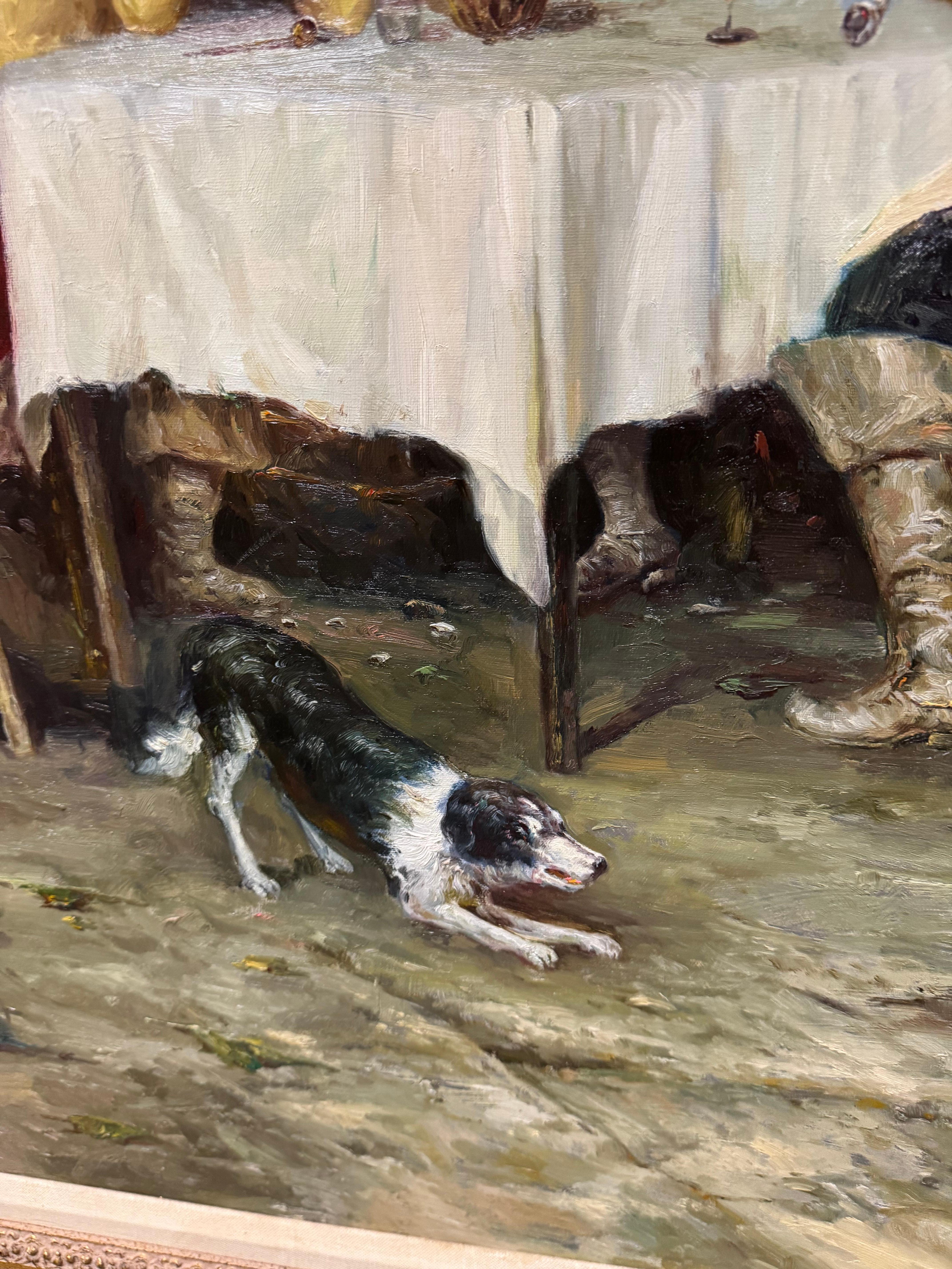 Grande dipinto ad olio La parte migliore del valore di Federico Andreotti 1847-1930 in vendita 9