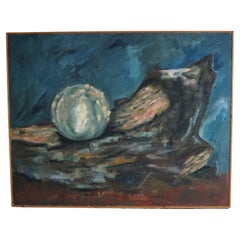 Grande peinture à l'huile de l'artiste danoise Jytte Hansen, paysage abstrait, 1996