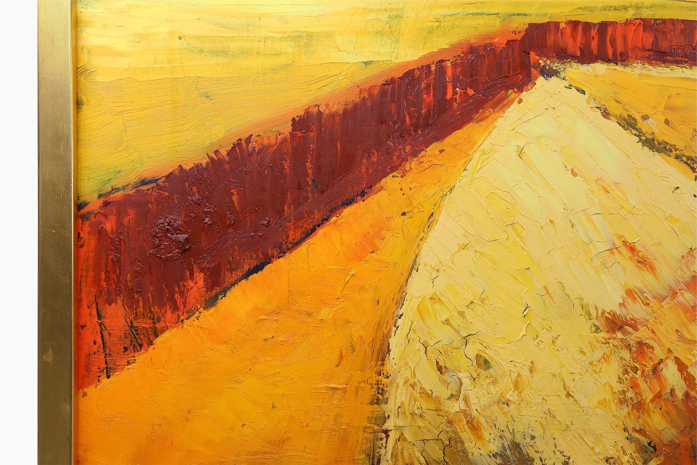Large oil painting by the Belgium artist Piet van den Buys, 1950s In Good Condition For Sale In Meulebeke, BE