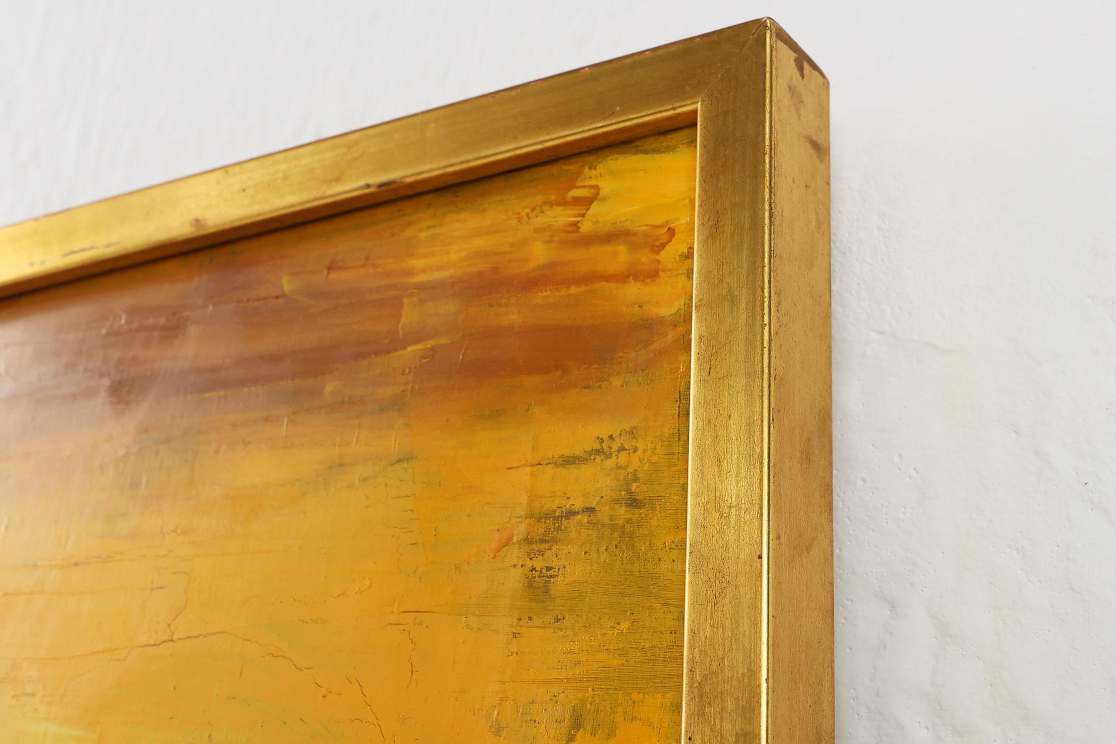 Canvas Large oil painting by the Belgium artist Piet van den Buys, 1950s For Sale