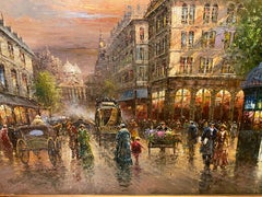 Large Oil Painting in the Manner of Édouard-Leon Cortes, Paris France