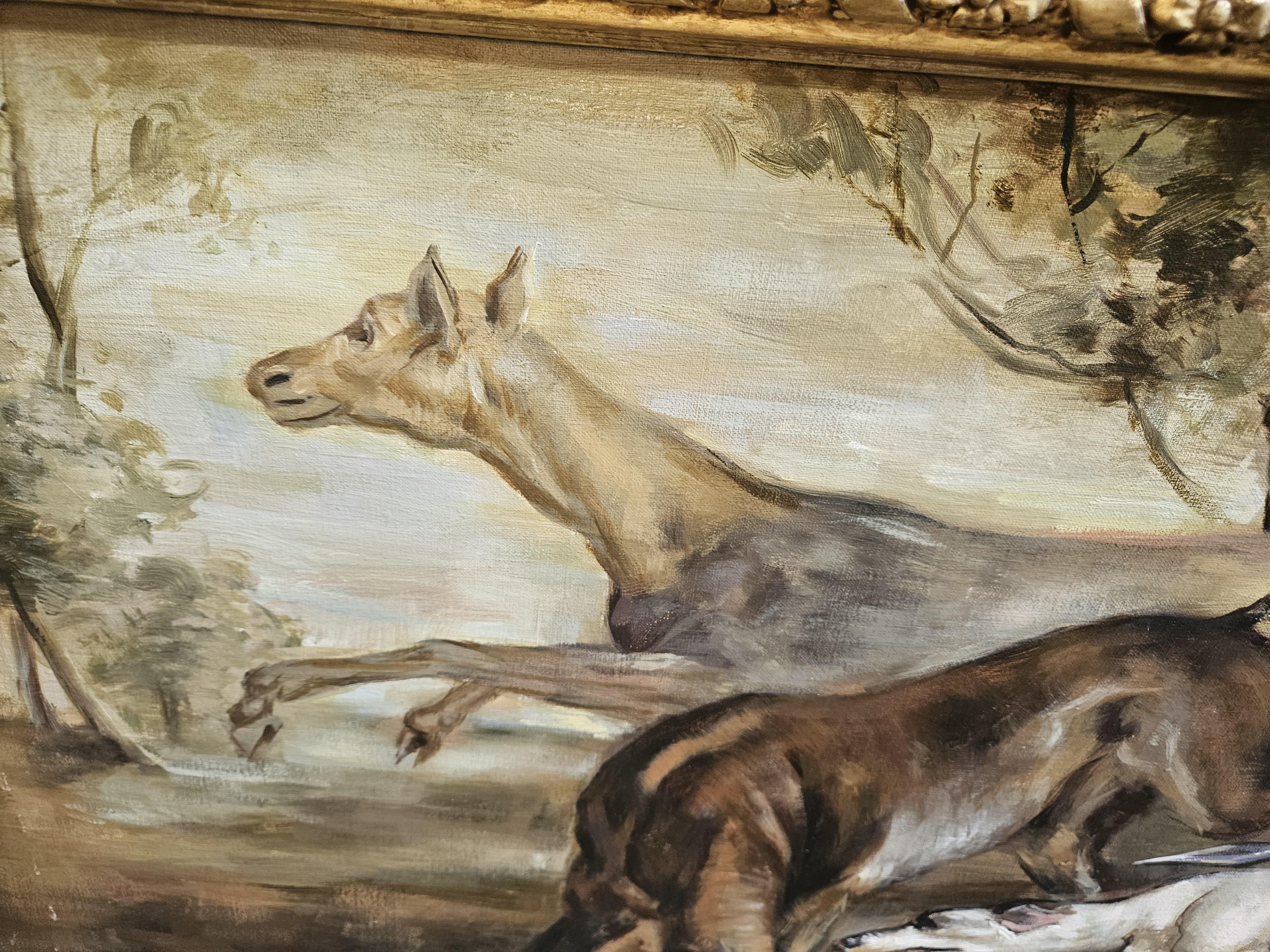 Classical Roman Large Oil Painting of Diana the Huntress For Sale