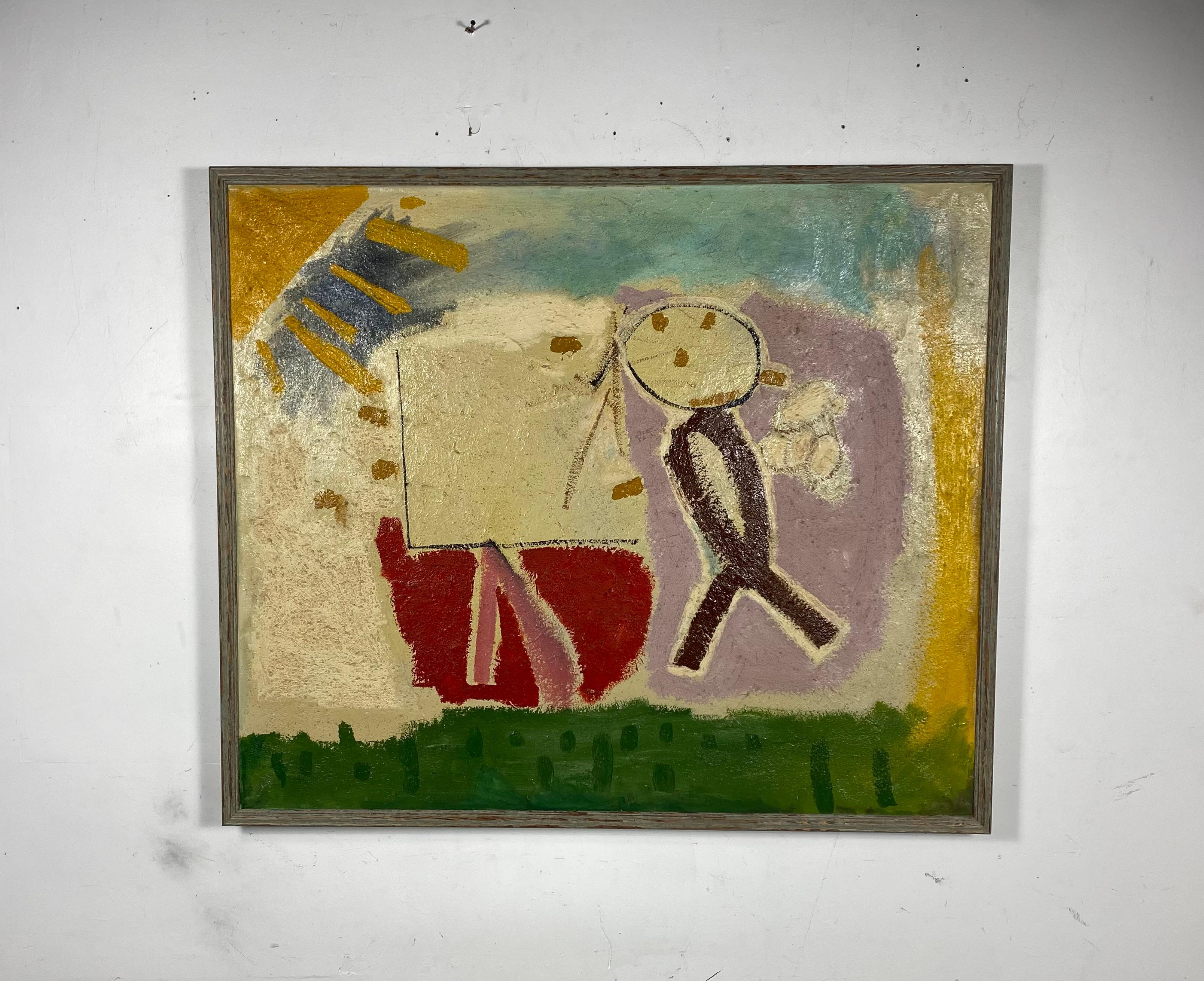 Grande peinture à l'huile sur toile, abstraite moderniste, par Jim Bray, circa 1963 en vente 1