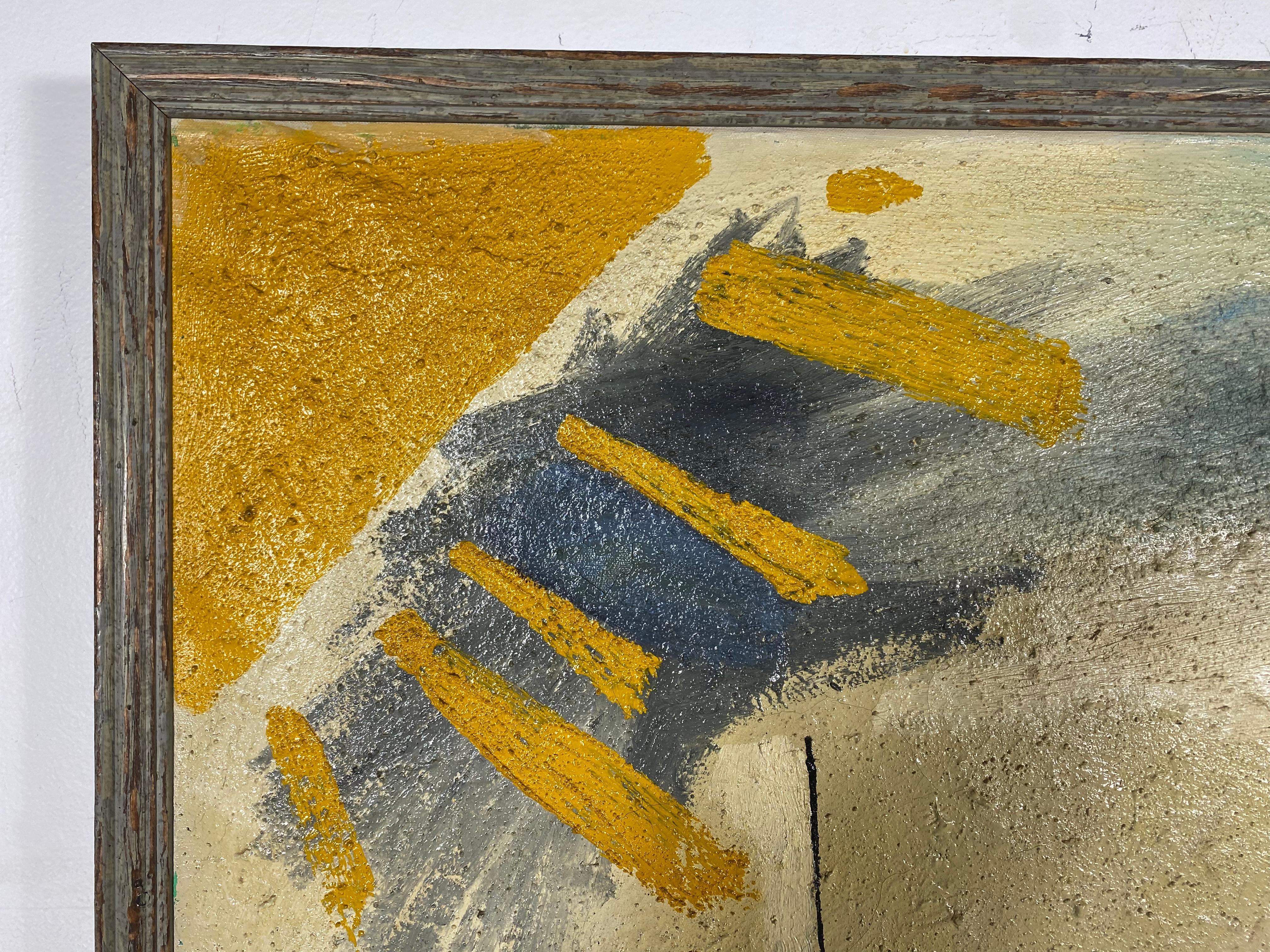 Gran cuadro al óleo sobre lienzo, Abstracto modernista, por Jim Bray, hacia 1963 Pintado a mano en venta