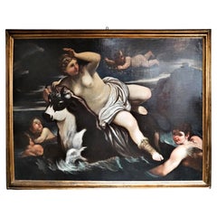 Antique Large Oil Painting, Rape of Europe, 190cm, 18th Century