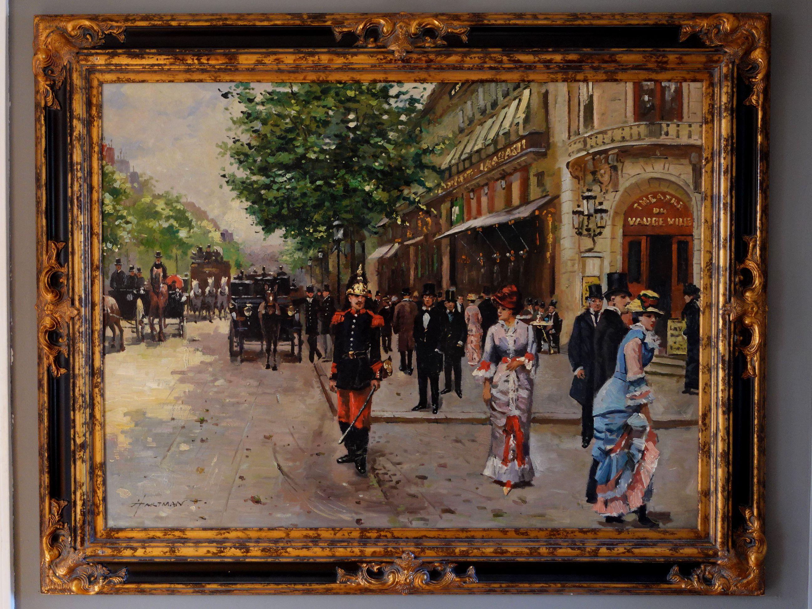 A very large beautiful oil painting by Hartman, 