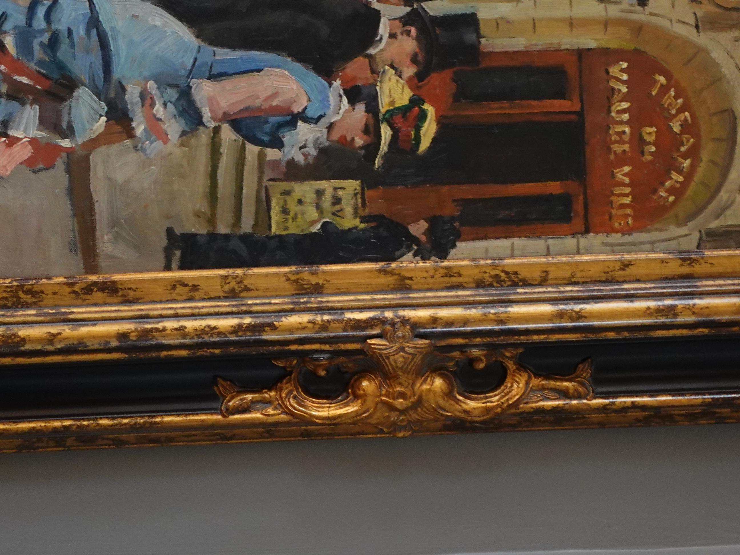 Grande peinture à l'huile du Théâtre de Vaudevile signée Hartman en vente 1