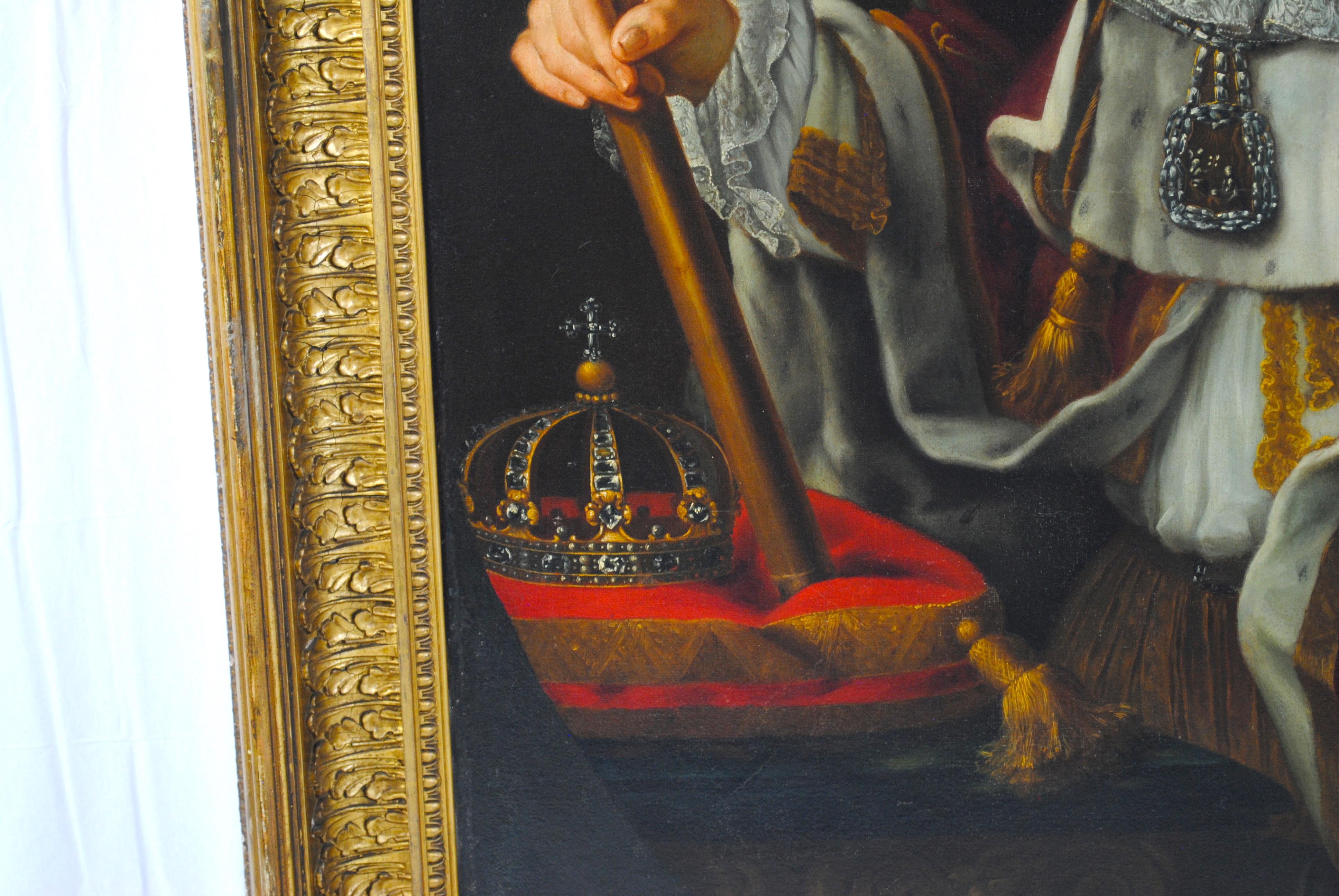 Renaissance Large Oil Portrait of Victor-amédée King of Sardinia For Sale