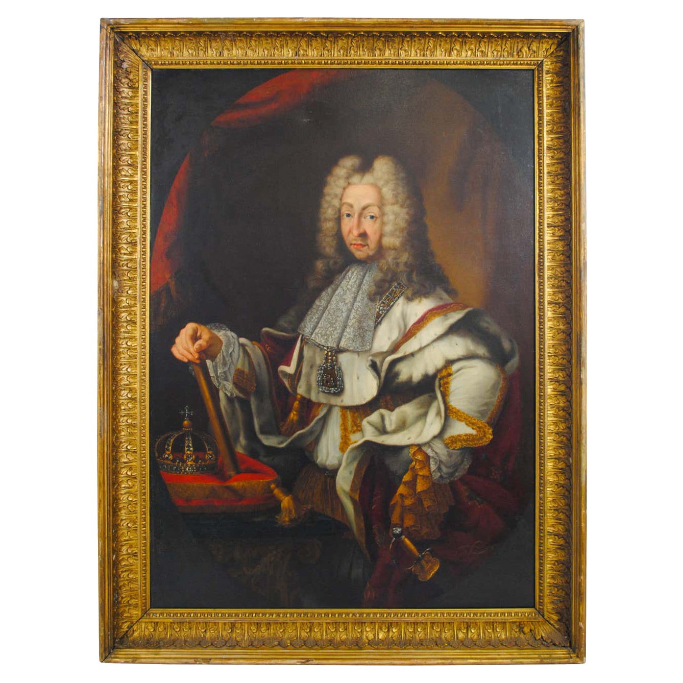 Großes Ölporträt von Victor-amde, König von Sardinien im Angebot