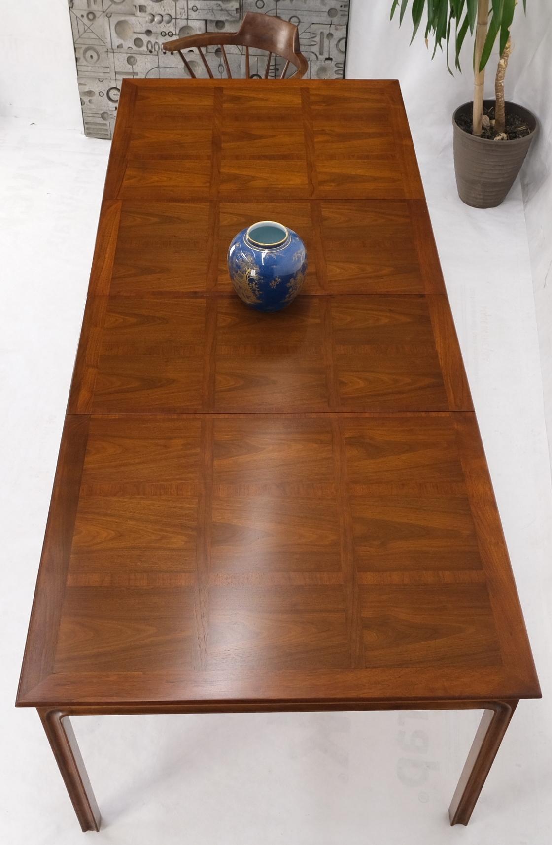 American Large Oiled Walnut Two Extension Boards Leafs Rectangle Dining Table Mint For Sale
