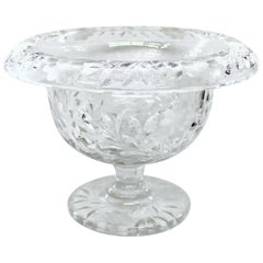 Antique Large Old American Cut Crystal "Floral Period" Turnover Bowl or Compote