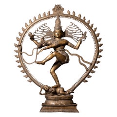 Large old bronze Indian Shiva Nataraja from India