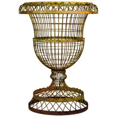Large Old French Wire Urn Planter