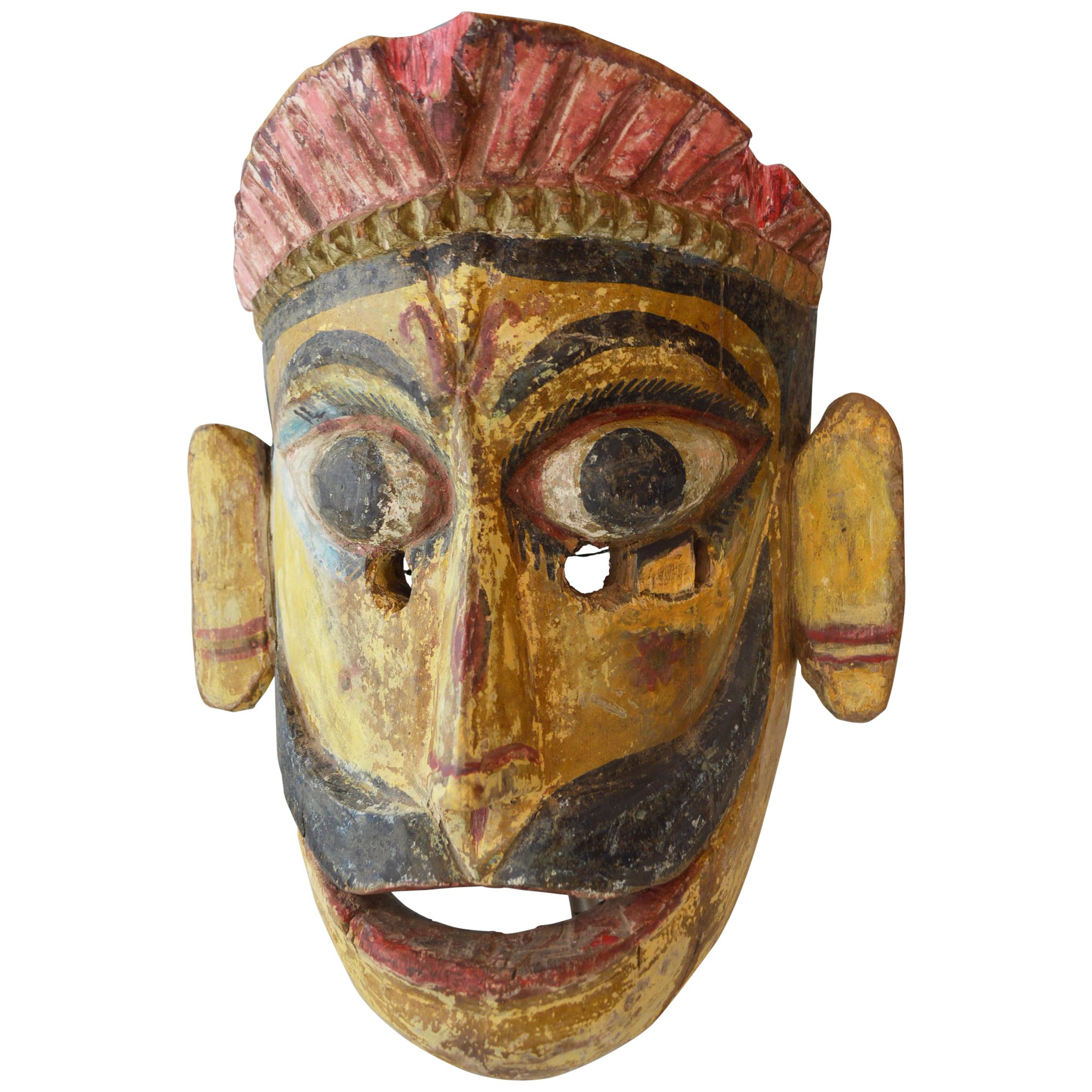 Large Old Himalayan Nepalese Ritual Festival Mask For Sale