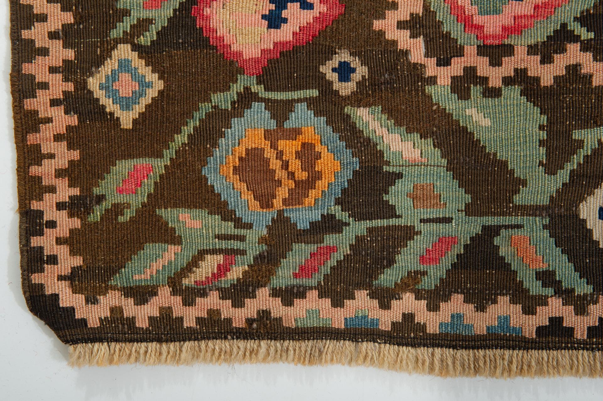 Large Old Kilim Karebagh with Abrash Color For Sale 1