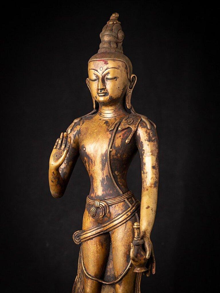 20th Century Large Old Nepali Lokeshwor Statue from Nepal Original Buddhas For Sale
