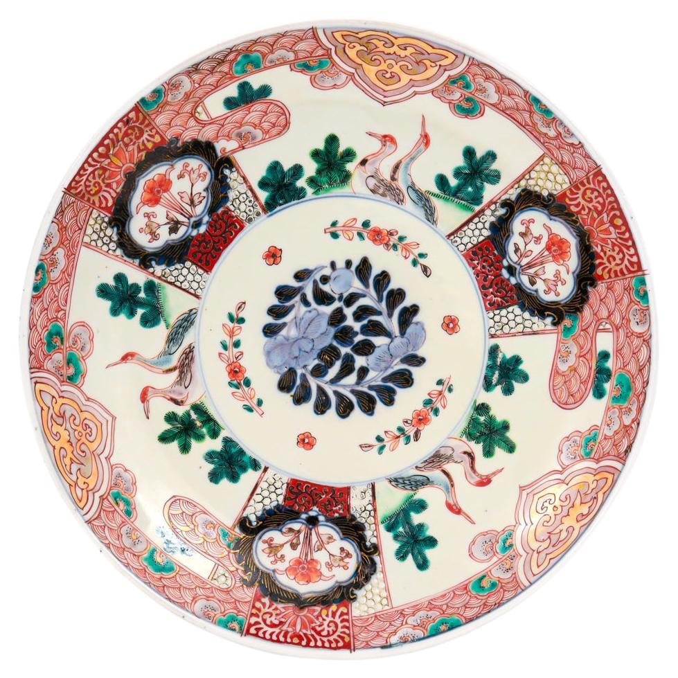 Large Old or Antique Japanese Imari Porcelain Platter or Tray For Sale