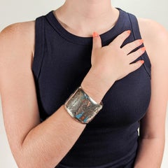 Large Old Pawn Navajo Teepee Design Silver, Turquoise, & Coral Cuff Bracelet