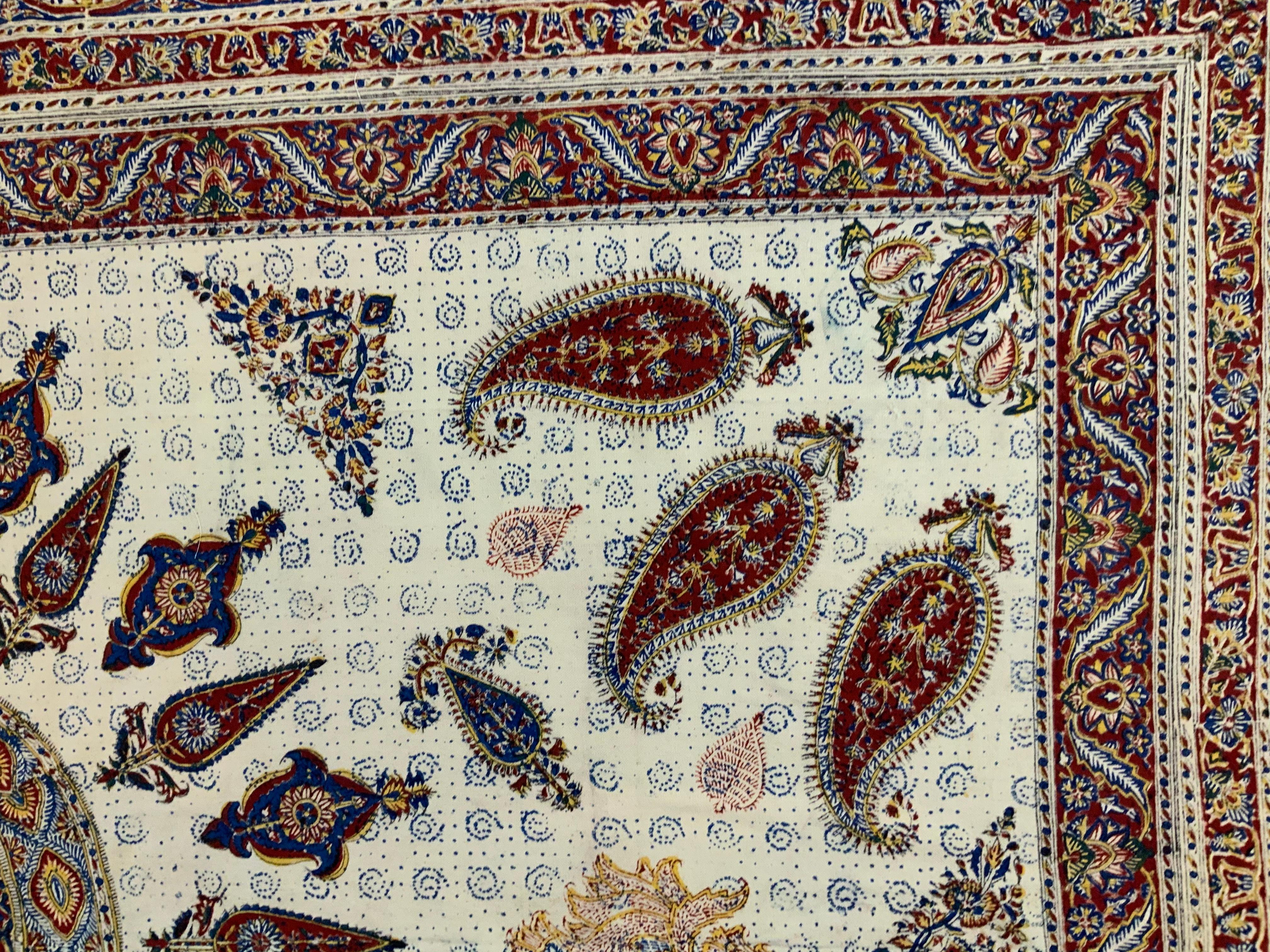 Large Old Persian Batik Textile For Sale 5