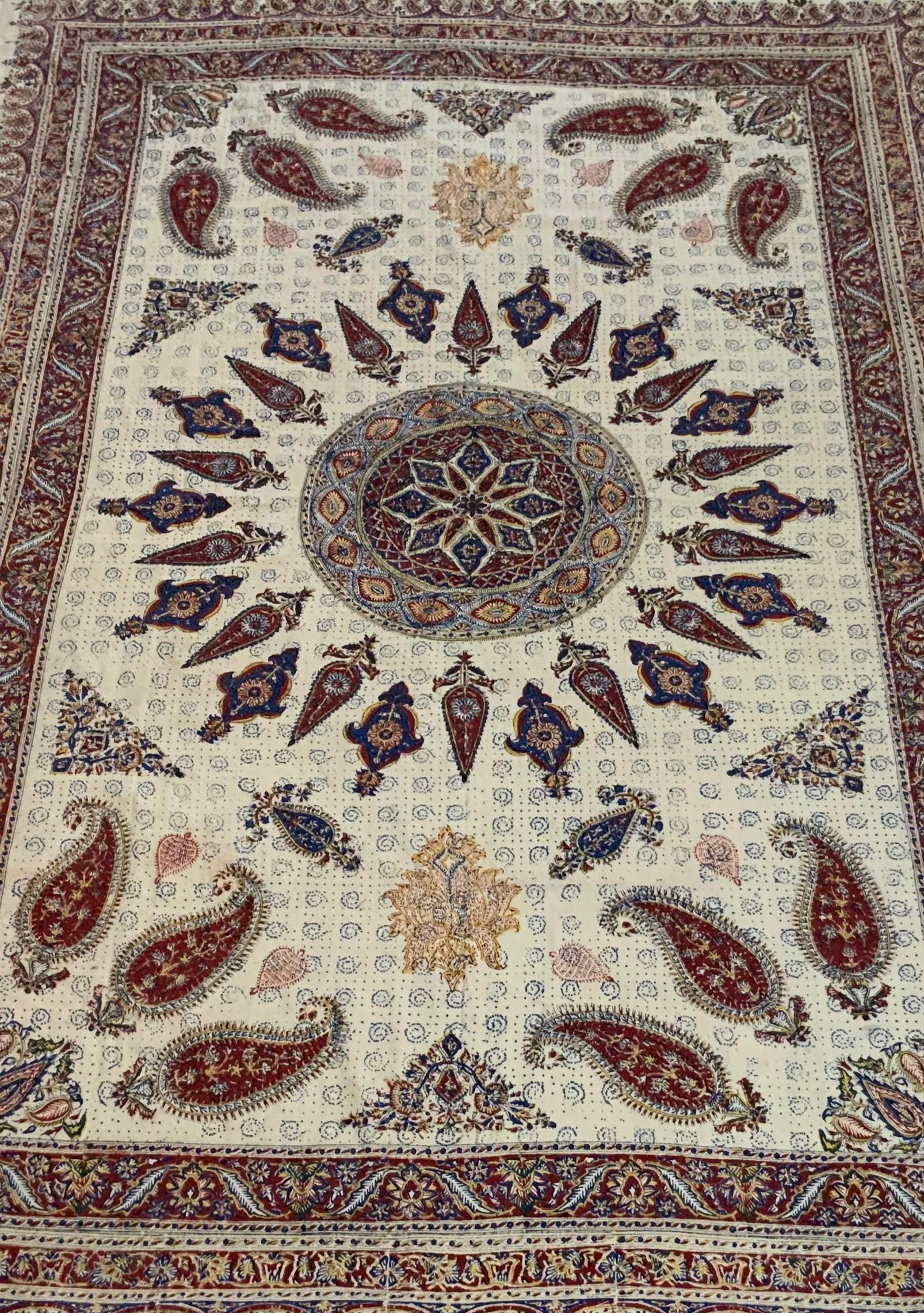 Large Old Persian Batik Textile For Sale 6