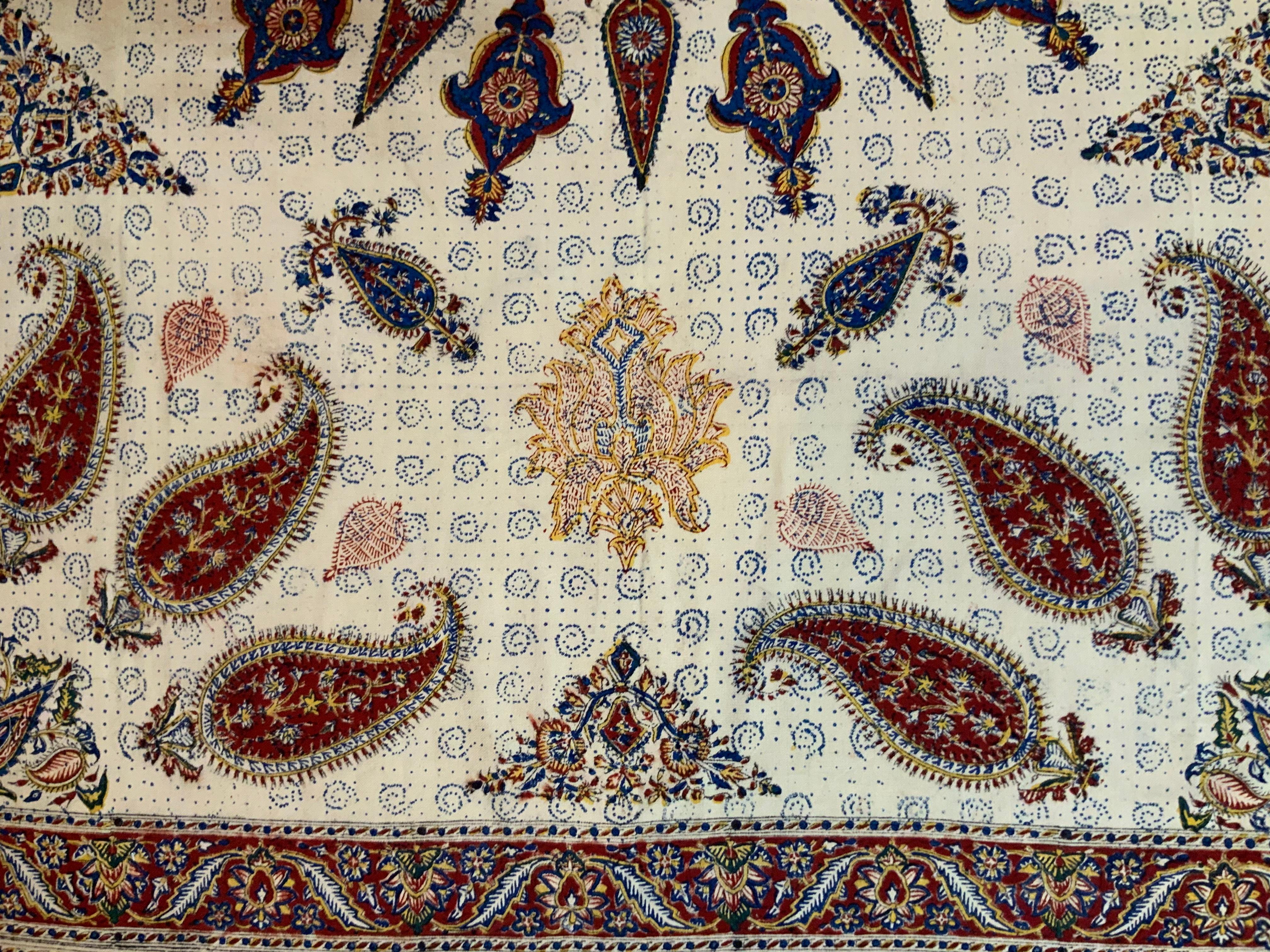 Large Old Persian Batik Textile For Sale 7