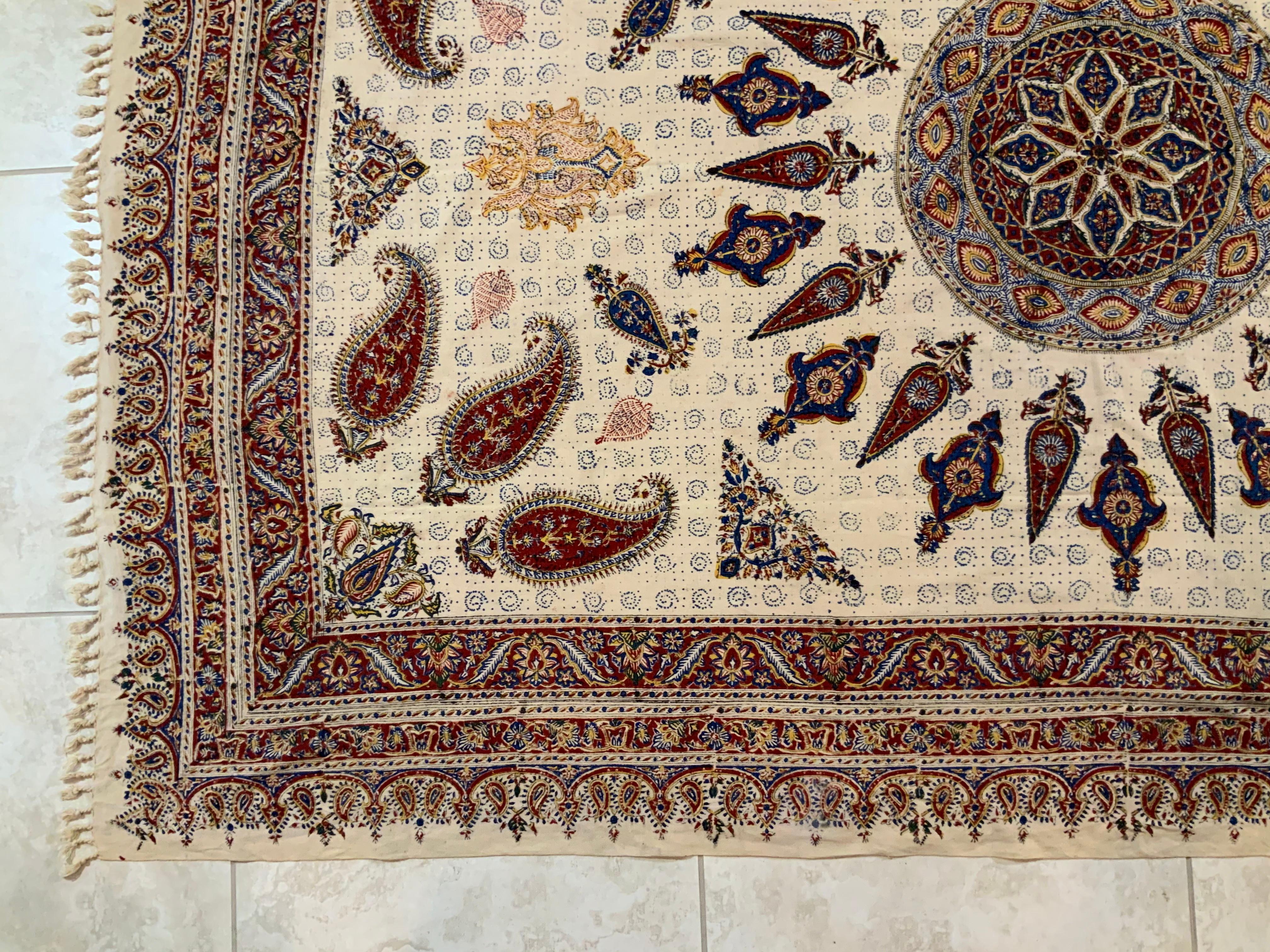 Large Old Persian Batik Textile For Sale 9