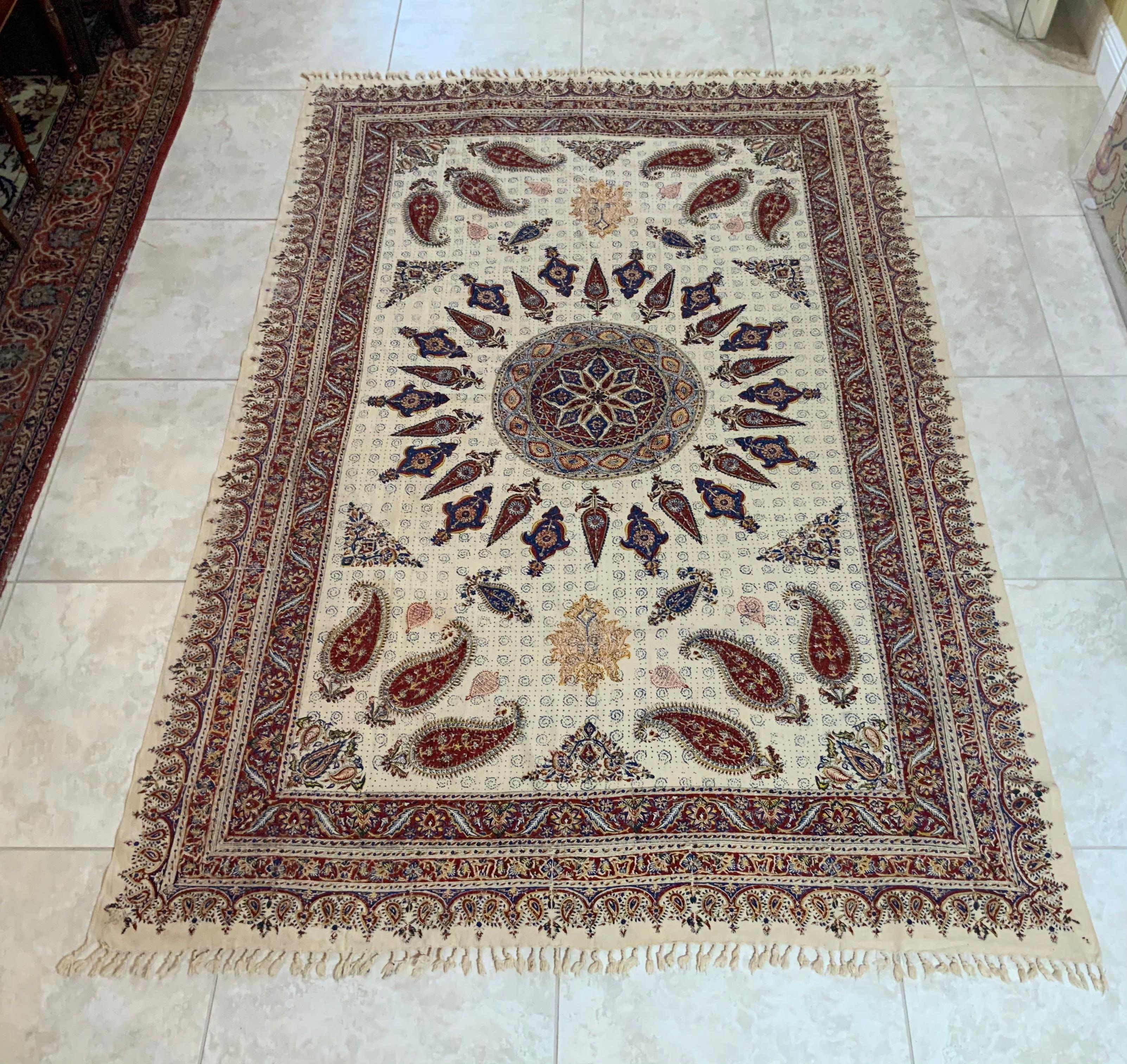 Large Old Persian Batik Textile For Sale 10