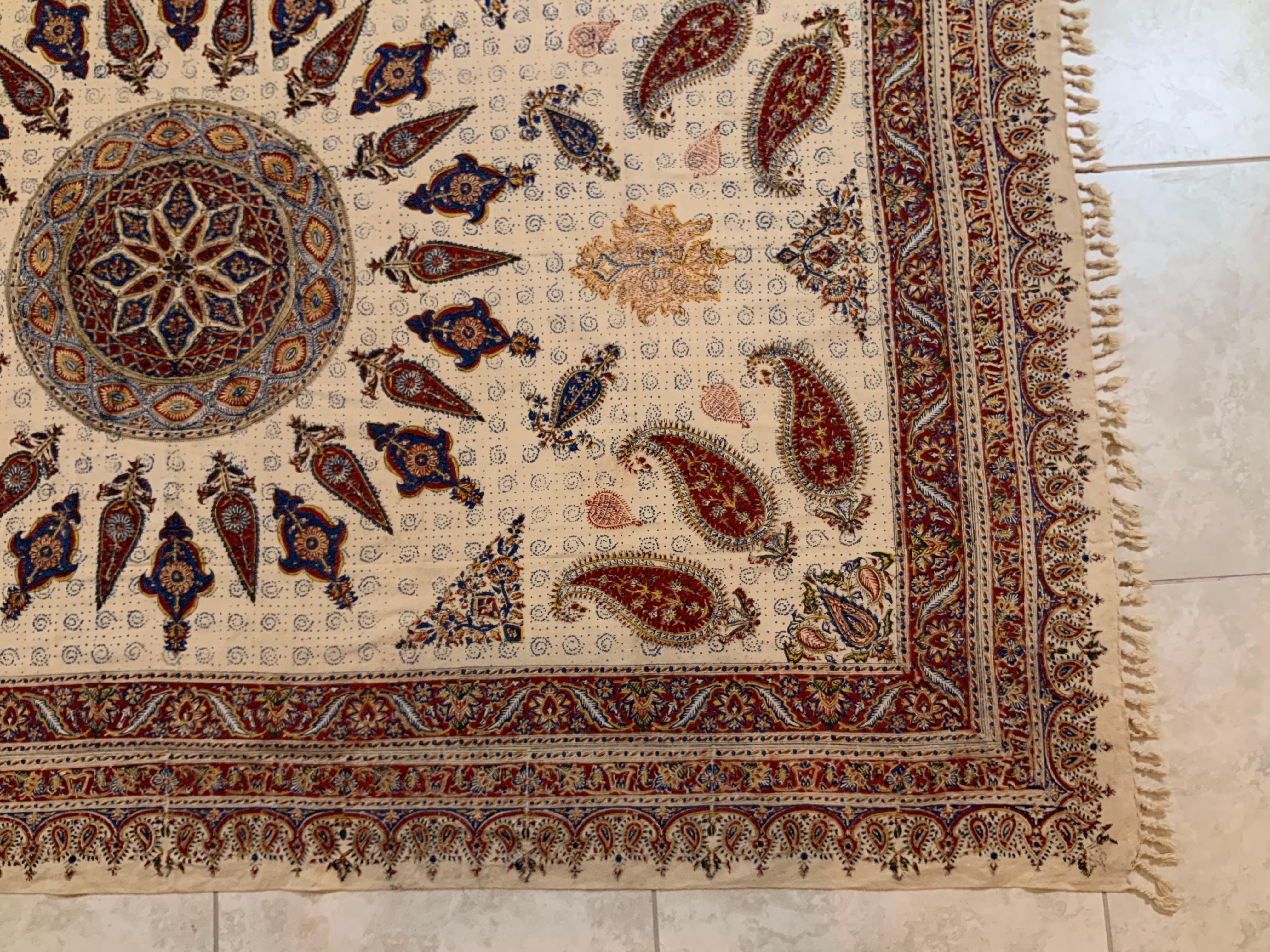 Perse Grand textile persan ancien Batik en vente