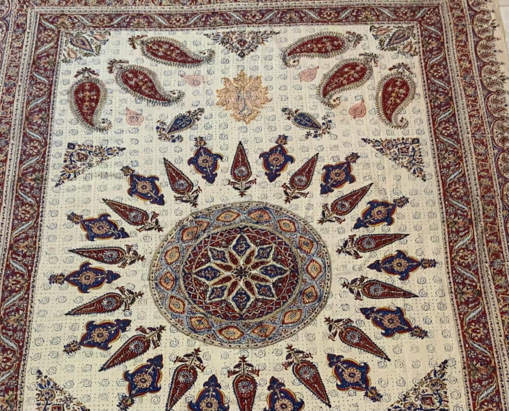 Mid-20th Century Large Old Persian Batik Textile For Sale