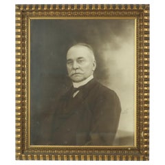 Large Old Photo Portrait Old Man Gold Frame Resin Bruges 1921