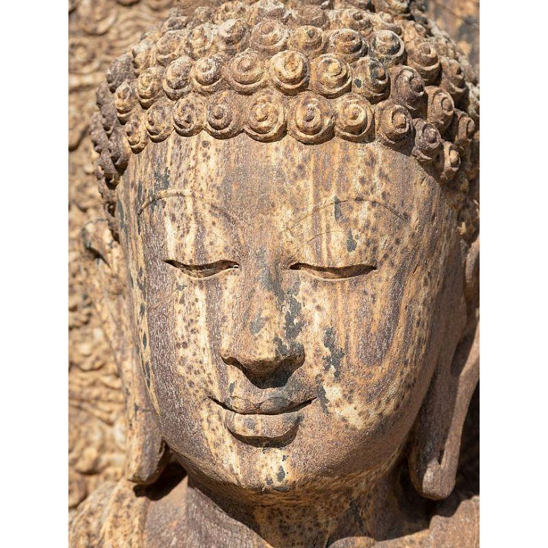 Große alte Sandstein-Buddha-Statue aus Indien im Angebot 1