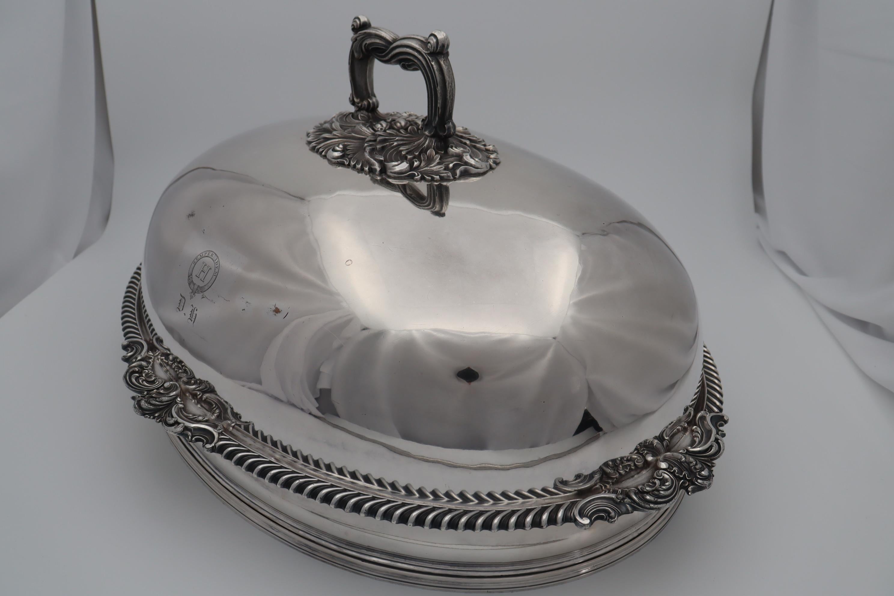 English Large Old Sheffield Plate Meat Dome or Cover For Sale