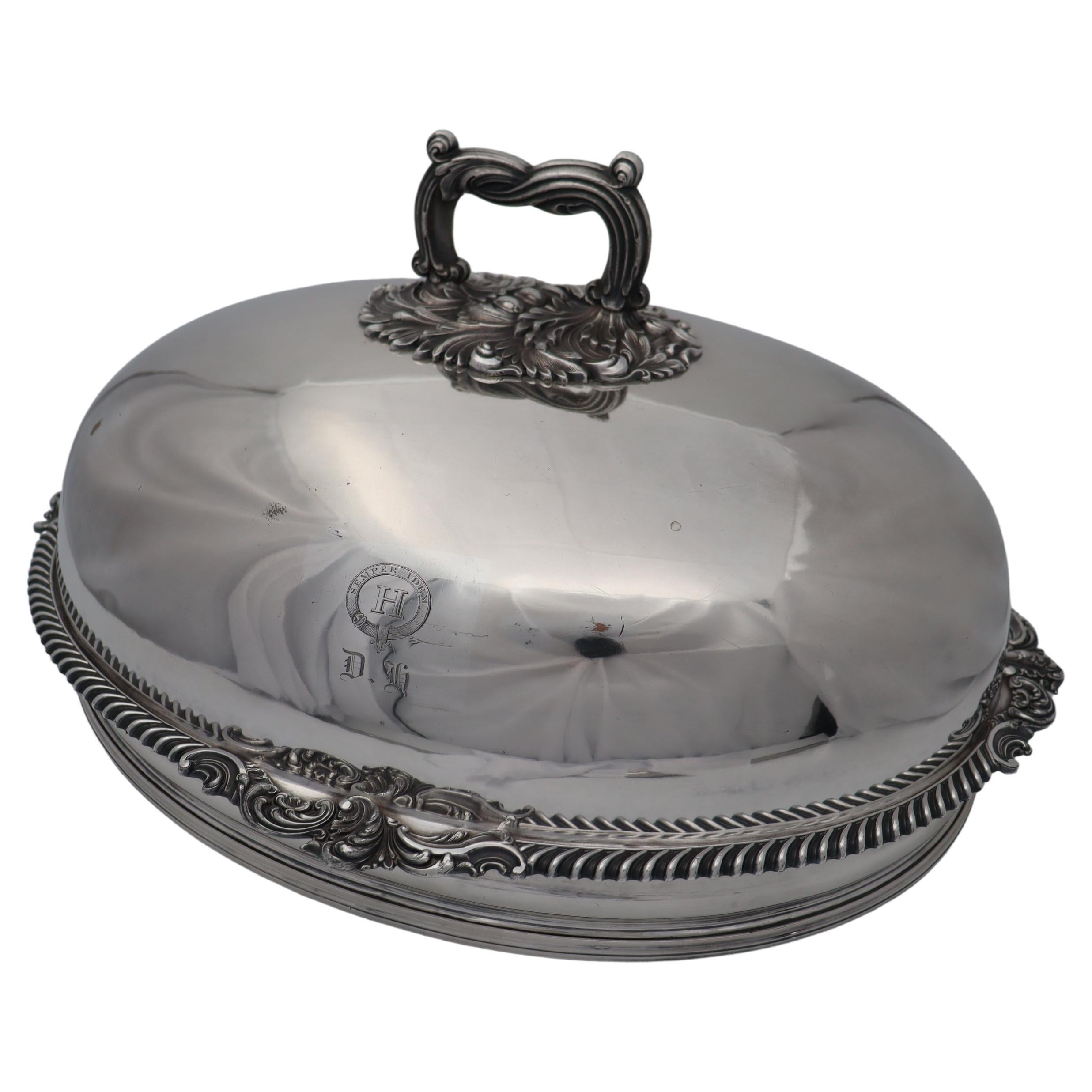 Large Old Sheffield Plate Meat Dome or Cover For Sale